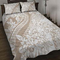 Polynesia Quilt Bed Set Polynesian Tropical Flowers Begie Pastel Vibes LT14 - Polynesian Pride