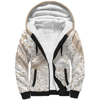 Polynesia Sherpa Hoodie Polynesian Tropical Flowers Beige Pastel Vibes LT14 Unisex Beige - Polynesian Pride