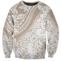 Polynesia Sweatshirt Polynesian Tropical Flowers Beige Pastel Vibes LT14 Unisex Beige - Polynesian Pride