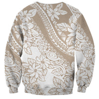 Polynesia Sweatshirt Polynesian Tropical Flowers Beige Pastel Vibes LT14 - Polynesian Pride