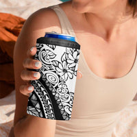 Polynesia 4 in 1 Can Cooler Tumbler Polynesian Tropical Flowers Black Pastel Vibes