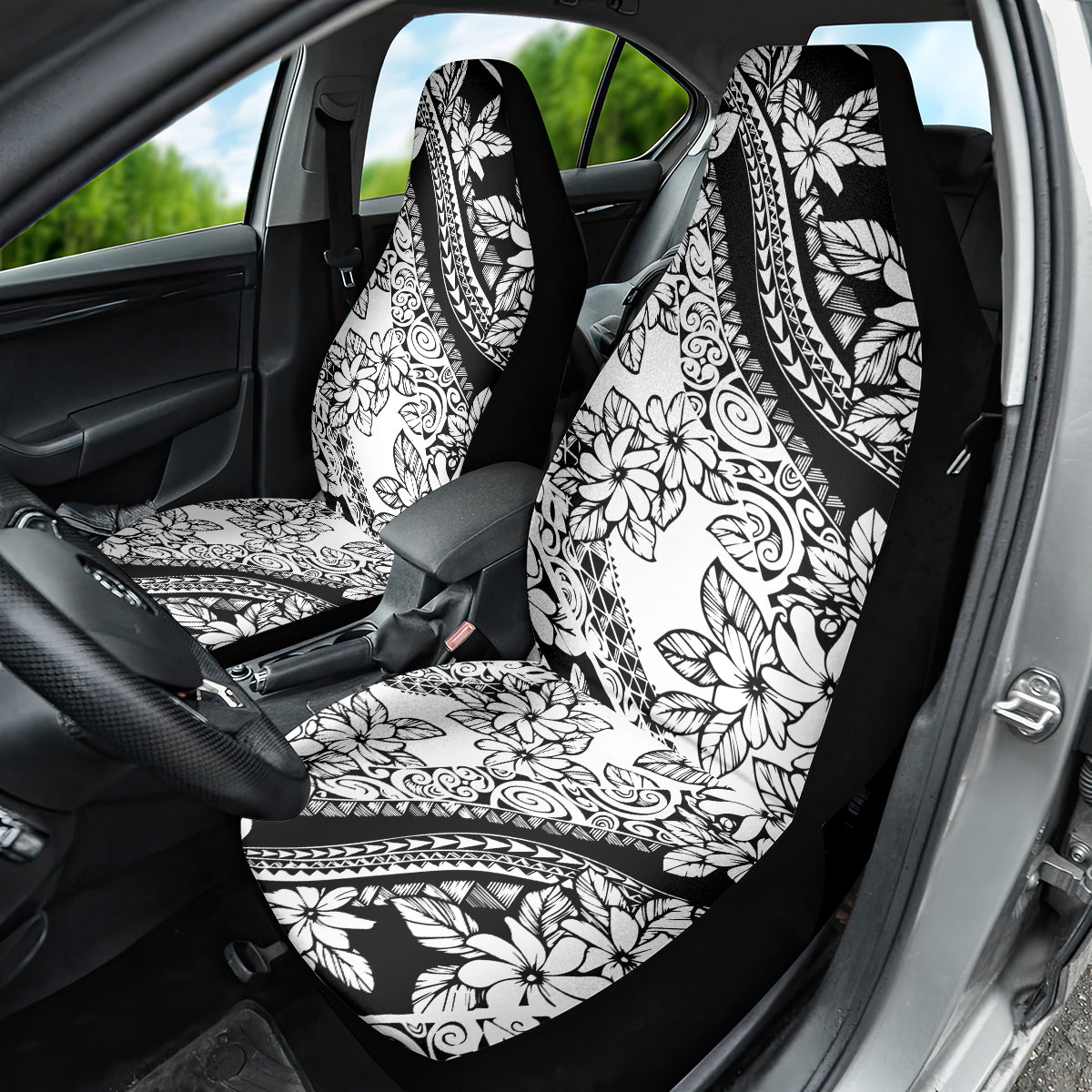 Polynesia Car Seat Cover Polynesian Tropical Flowers Black Pastel Vibes LT14 - Polynesian Pride
