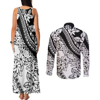 polynesia-couples-matching-tank-maxi-dress-and-long-sleeve-button-shirts-polynesian-tropical-flowers-black-pastel-vibes