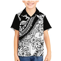 Polynesia Family Matching Mermaid Dress and Hawaiian Shirt Polynesian Tropical Flowers Black Pastel Vibes LT14 Son's Shirt Black - Polynesian Pride