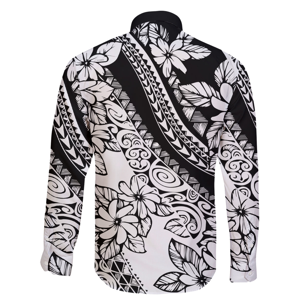 polynesia-family-matching-off-shoulder-long-sleeve-dress-and-hawaiian-shirt-polynesian-tropical-flowers-black-pastel-vibes