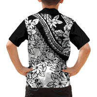 Polynesia Family Matching Off Shoulder Maxi Dress and Hawaiian Shirt Polynesian Tropical Flowers Black Pastel Vibes LT14 - Polynesian Pride