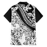 Polynesia Family Matching Off Shoulder Maxi Dress and Hawaiian Shirt Polynesian Tropical Flowers Black Pastel Vibes LT14 - Polynesian Pride