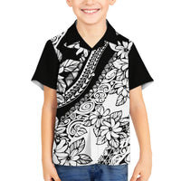Polynesia Family Matching Off Shoulder Maxi Dress and Hawaiian Shirt Polynesian Tropical Flowers Black Pastel Vibes LT14 Son's Shirt Black - Polynesian Pride