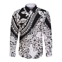 polynesia-long-sleeve-button-shirt-polynesian-tropical-flowers-black-pastel-vibes