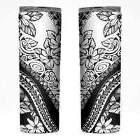 Polynesia Skinny Tumbler Polynesian Tropical Flowers Black Pastel Vibes