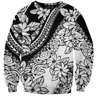 Polynesia Sweatshirt Polynesian Tropical Flowers Black Pastel Vibes LT14 Unisex Black - Polynesian Pride