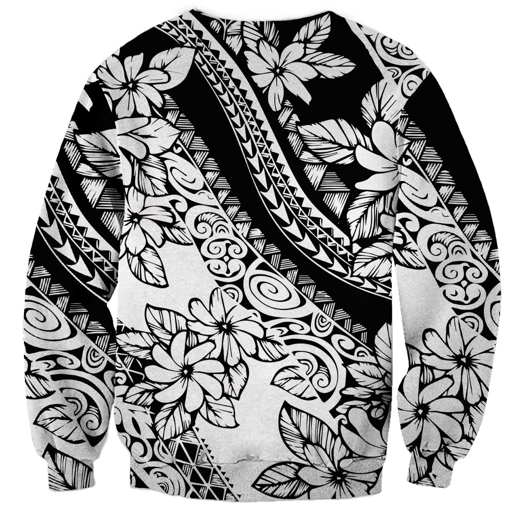 Polynesia Sweatshirt Polynesian Tropical Flowers Black Pastel Vibes LT14 - Polynesian Pride