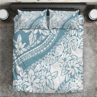 Polynesia Bedding Set Polynesian Tropical Flowers Blue Pastel Vibes LT14 Blue - Polynesian Pride