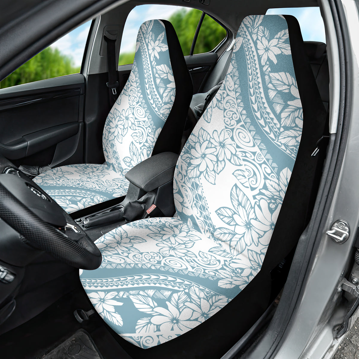 Polynesia Car Seat Cover Polynesian Tropical Flowers Blue Pastel Vibes LT14 - Polynesian Pride