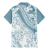 Polynesia Family Matching Mermaid Dress and Hawaiian Shirt Polynesian Tropical Flowers Blue Pastel Vibes LT14 - Polynesian Pride