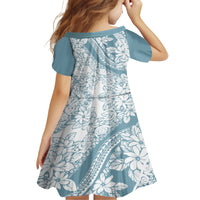 Polynesia Family Matching Tank Maxi Dress and Hawaiian Shirt Polynesian Tropical Flowers Blue Pastel Vibes LT14 - Polynesian Pride