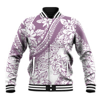 Polynesia Baseball Jacket Polynesian Tropical Flowers Purple Pastel Vibes LT14 Unisex Purple - Polynesian Pride