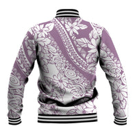 Polynesia Baseball Jacket Polynesian Tropical Flowers Purple Pastel Vibes LT14 - Polynesian Pride