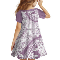 Polynesia Family Matching Long Sleeve Bodycon Dress and Hawaiian Shirt Polynesian Tropical Flowers Purple Pastel Vibes LT14 - Polynesian Pride