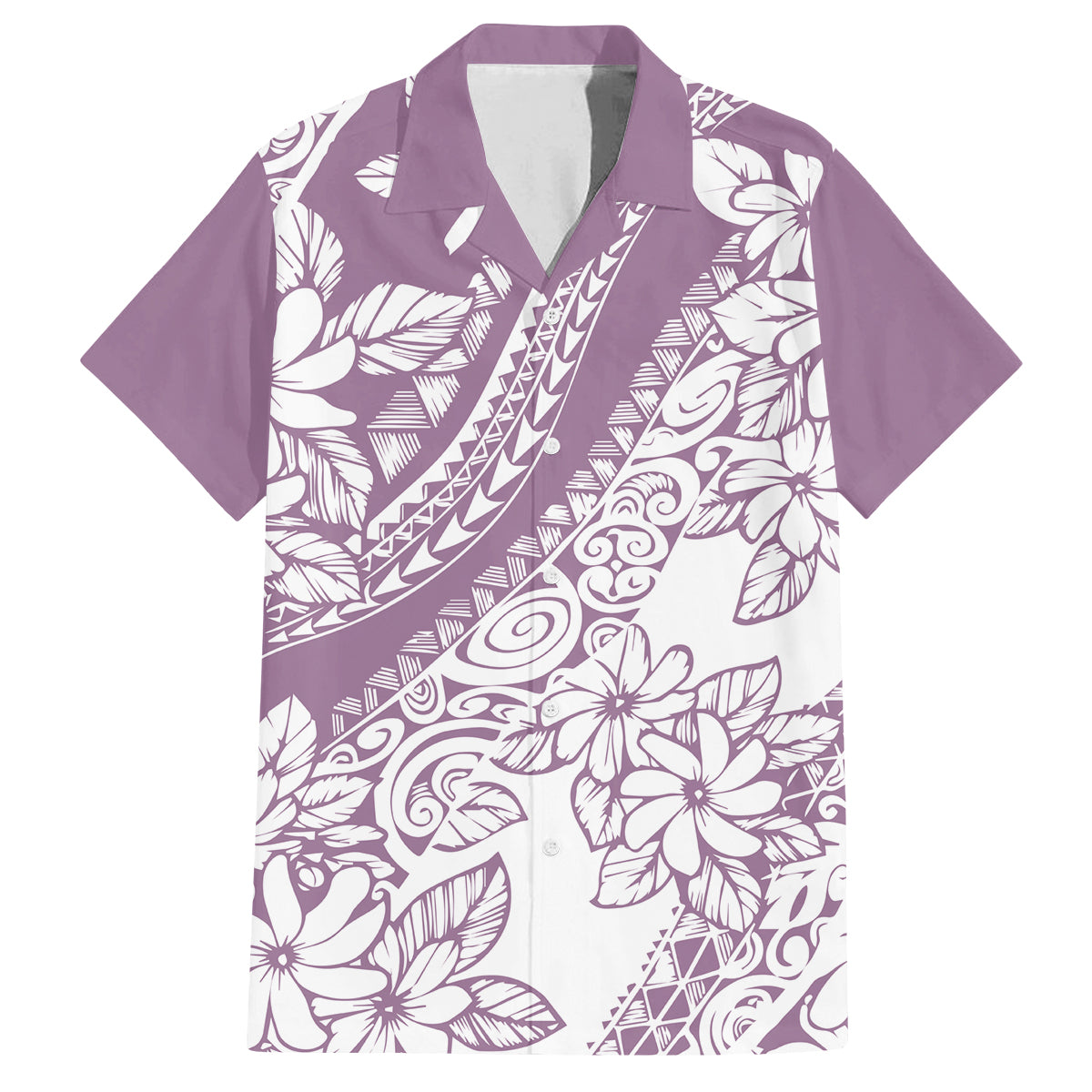Polynesia Family Matching Long Sleeve Bodycon Dress and Hawaiian Shirt Polynesian Tropical Flowers Purple Pastel Vibes LT14 Dad's Shirt - Short Sleeve Purple - Polynesian Pride