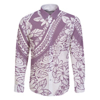 polynesia-family-matching-off-shoulder-maxi-dress-and-hawaiian-shirt-polynesian-tropical-flowers-purple-pastel-vibes
