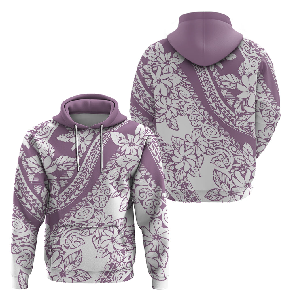 Polynesia Hoodie Polynesian Tropical Flowers Purple Pastel Vibes LT14 - Polynesian Pride
