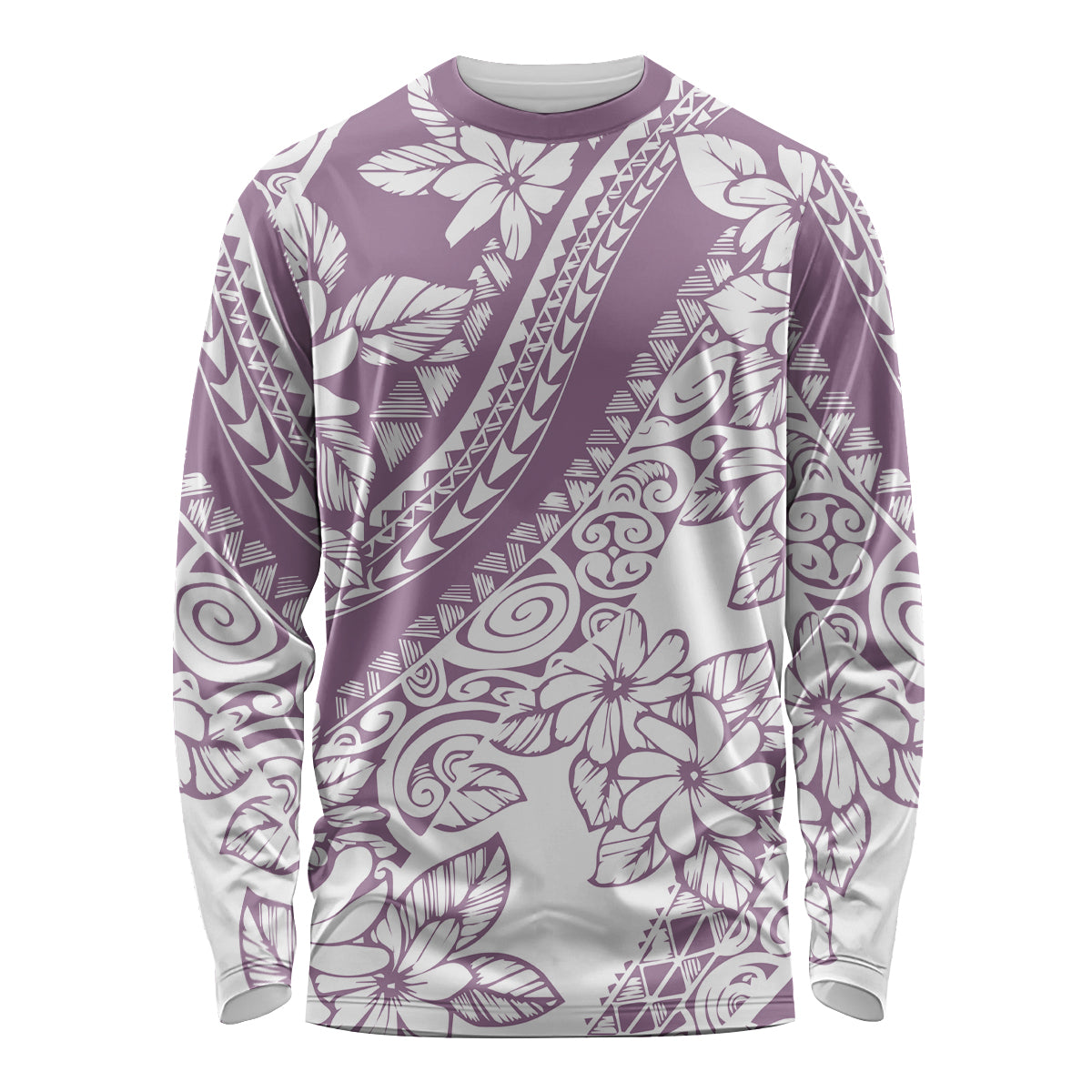 Polynesia Long Sleeve Shirt Polynesian Tropical Flowers Purple Pastel Vibes LT14 Unisex Purple - Polynesian Pride