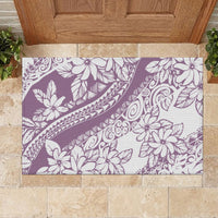 Polynesia Rubber Doormat Polynesian Tropical Flowers Purple Pastel Vibes LT14 - Polynesian Pride