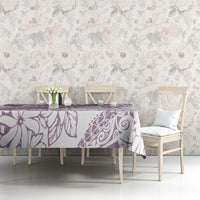 Polynesia Tablecloth Polynesian Tropical Flowers Purple Pastel Vibes LT14 - Polynesian Pride
