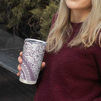 Polynesia Tumbler Cup Polynesian Tropical Flowers Purple Pastel Vibes