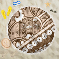 Beige Bula Fiji Beach Blanket Fijian Language Week Tapa Cloth - Pastel