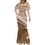 Beige Bula Fiji Mermaid Dress Fijian Language Week Tapa Cloth - Pastel