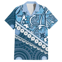 Blue Bula Fiji Hawaiian Shirt Fijian Language Week Tapa Cloth - Pastel