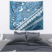 Blue Bula Fiji Tapestry Fijian Language Week Tapa Cloth - Pastel