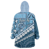 Blue Bula Fiji Wearable Blanket Hoodie Fijian Language Week Tapa Cloth - Pastel LT14 - Polynesian Pride