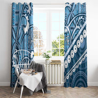Blue Bula Fiji Window Curtain Fijian Language Week Tapa Cloth - Pastel