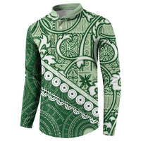 Green Bula Fiji Button Sweatshirt Fijian Language Week Tapa Cloth - Pastel