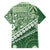 Green Bula Fiji Family Matching Off Shoulder Short Dress and Hawaiian Shirt Fijian Language Week Tapa Cloth - Pastel