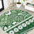 Green Bula Fiji Round Carpet Fijian Language Week Tapa Cloth - Pastel