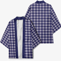 Navy Blue Japanese Palaka Pride Kimono LT14 - Polynesian Pride