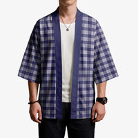 Navy Blue Japanese Palaka Pride Kimono LT14 - Polynesian Pride