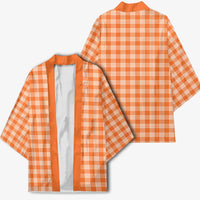Orange Japanese Palaka Pride Kimono LT14 - Polynesian Pride
