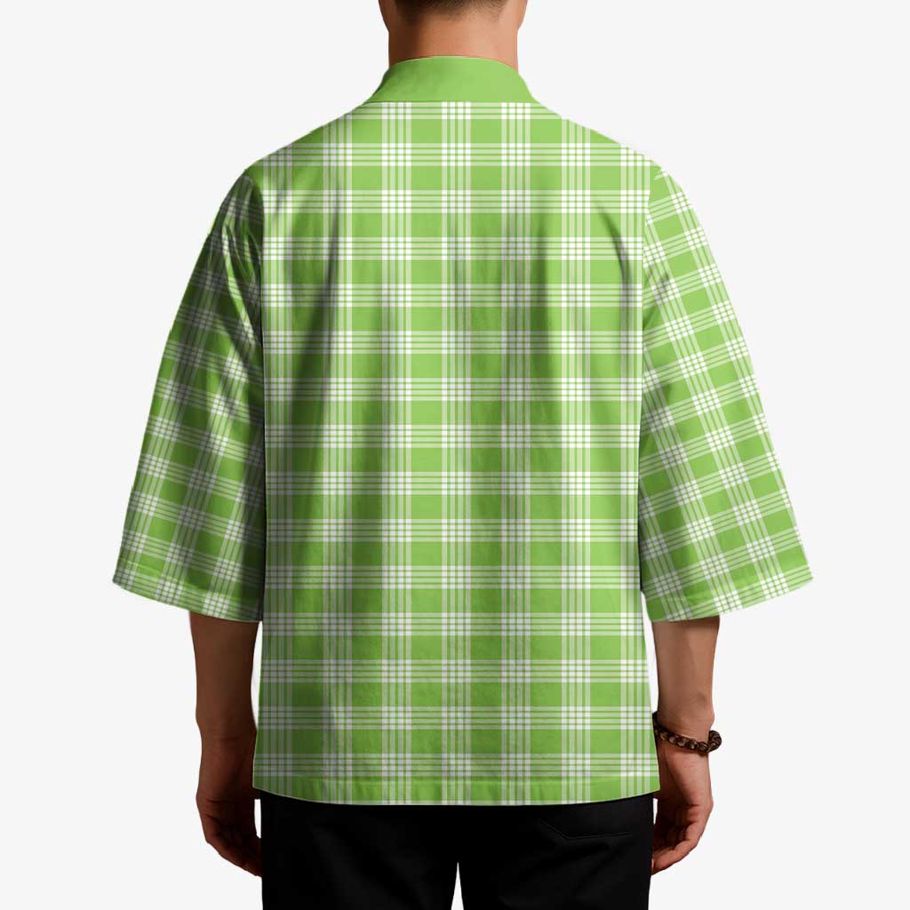 Bright Green Japanese Palaka Pride Kimono - Polynesian Pride