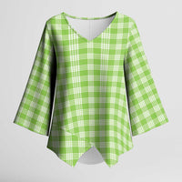 Bright Green Japanese Palaka Pride Kimono Sleeve Blouse - Polynesian Pride