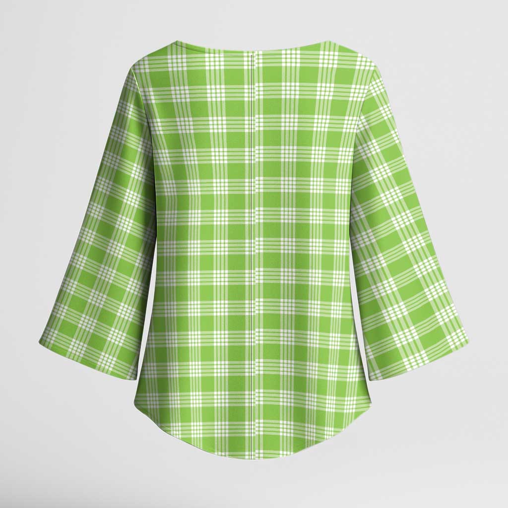 Bright Green Japanese Palaka Pride Kimono Sleeve Blouse - Polynesian Pride