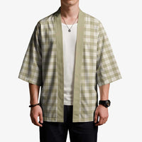Khaki Japanese Palaka Pride Kimono LT14 - Polynesian Pride