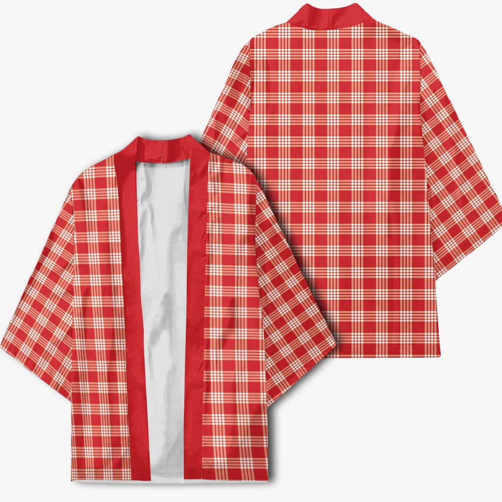 Red Japanese Palaka Pride Kimono LT14 - Polynesian Pride