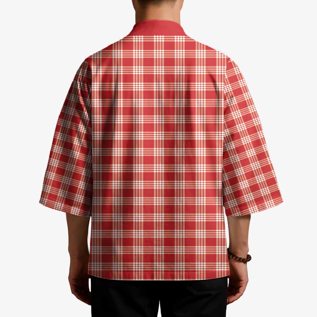 Red Japanese Palaka Pride Kimono LT14 - Polynesian Pride