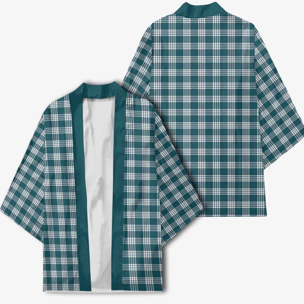Dark Teal Japanese Palaka Pride Kimono LT14 - Polynesian Pride