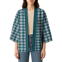 Dark Teal Japanese Palaka Pride Kimono LT14 - Polynesian Pride